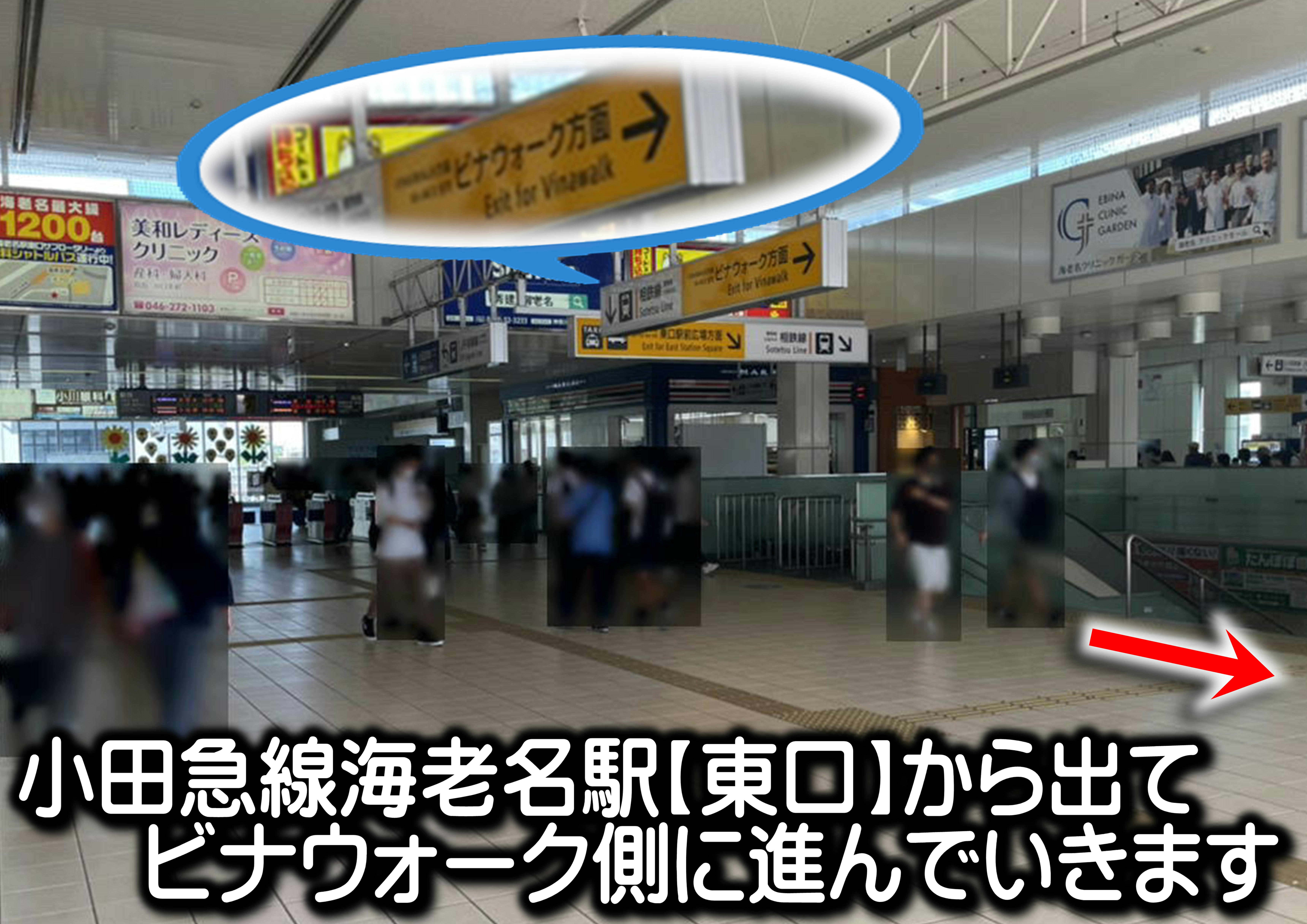 小田急線海老名駅東口からでてビナウォーク側に進んでいきます